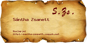 Sántha Zsanett névjegykártya
